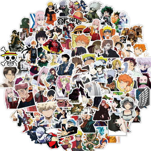 100 Classic Japanese Anime Character Collection Doodle Sticker Motorcycle Luggage Decor DIY Waterproof Decal