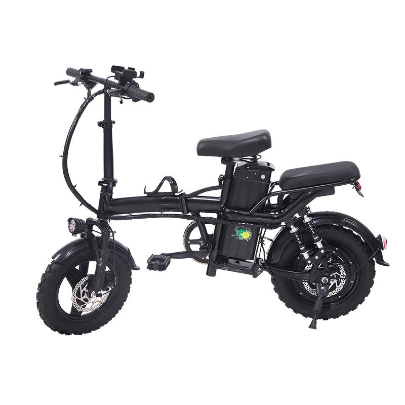 Bicicleta eléctrica de 14 pulgadas ligera y plegable para adultos conduciendo bicicleta eléctrica de litio eléctrica pequeña batería paso a paso coche asistido