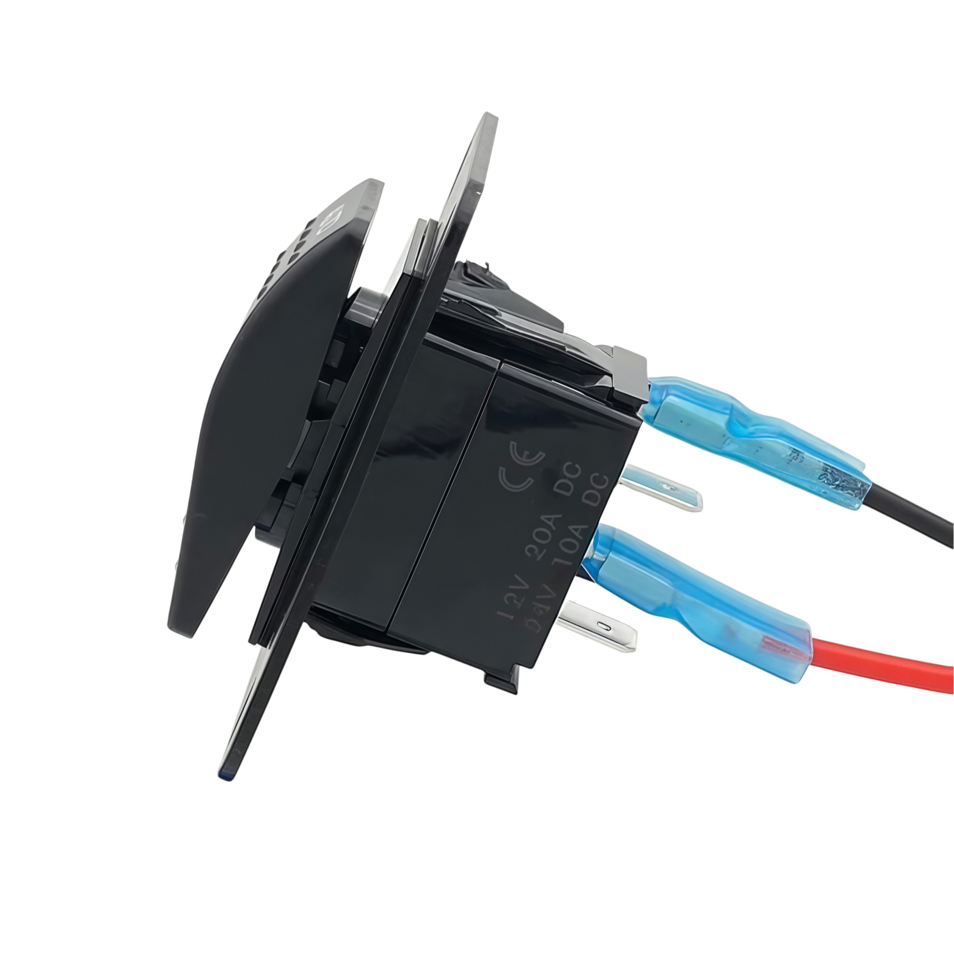 Bilge pump rocker switch with LED light 20A 12V/24V four-pin SPDT 3-position waterproof switch universal
