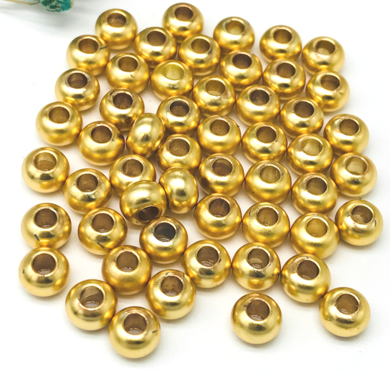 18k包金保色散珠算盘转运珠diy配饰手链项链串珠隔珠沙金配件批发