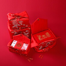 彩礼盒礼金包方形压箱钱盒子嫁妆包五金彩礼一体包厂家一件跨境