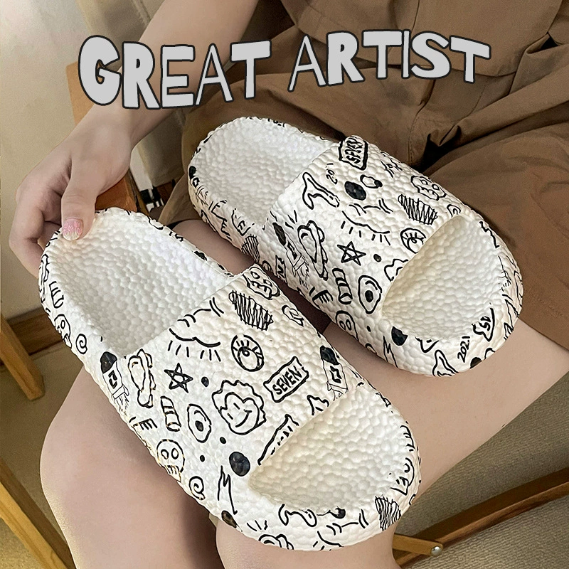 Популярные сандалии и тапочки интернет-знаменитостей для женщин EVA Попкорн на открытом воздухе для дома и ванной комнаты Нескользящие износостойкие сандалии для пар для мужчин