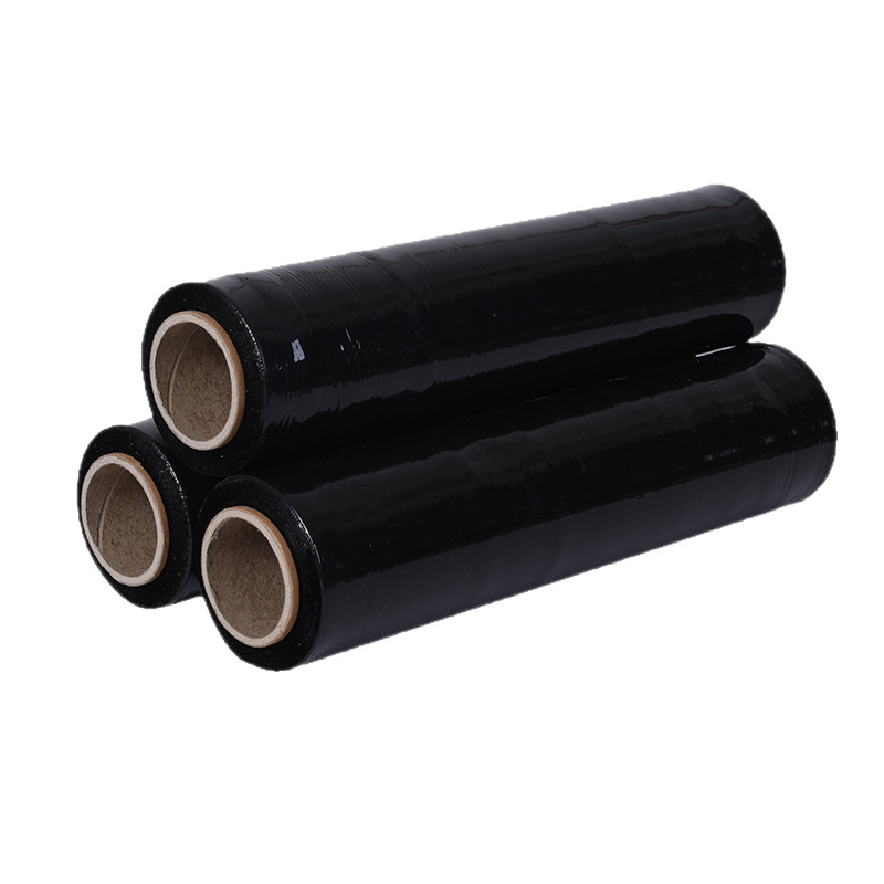Película estirable industrial de 50cm de ancho, película adhesiva, película estirable, película de embalaje, película protectora de plástico, bandeja de embalaje negra