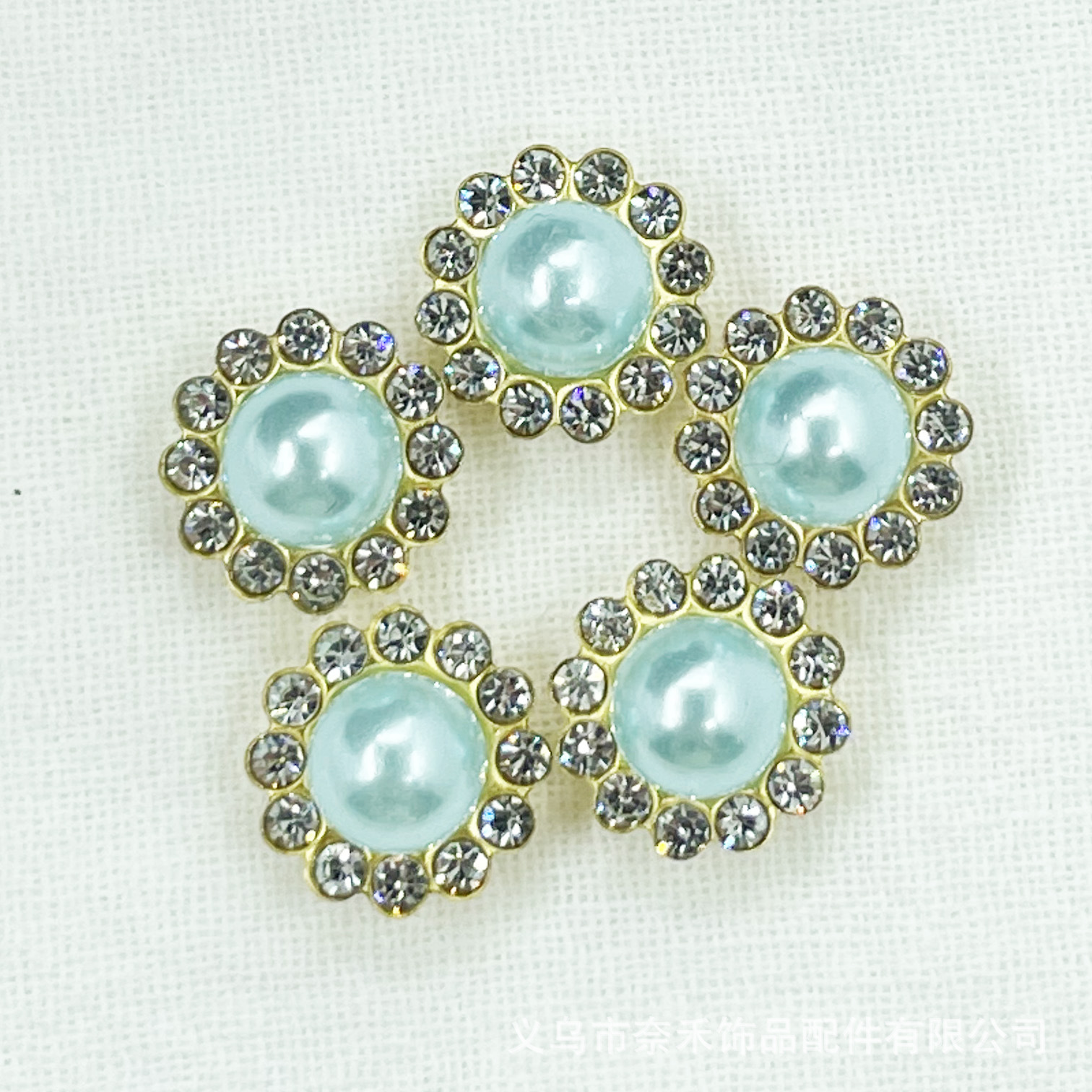 Fábrica de perlas artificiales de doble capa de diamante arco flor corazón diamante bricolaje accesorios para el cabello accesorios de diamantes de girasol