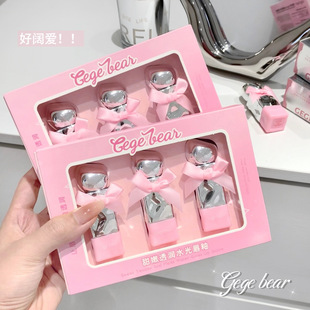 Gege Bear Sweet, Translucent and Moisturizing Lip Glaze Mirror Pout Glass Lip Student Whitening Affordable Lipstick