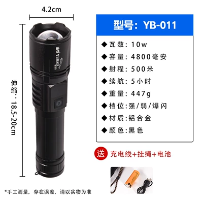 Convenient and Portable UV fənərlər - strong-light-flashlight-011-super-bright-white-laser-long-battery-life-power-bank-zoom-digital-display