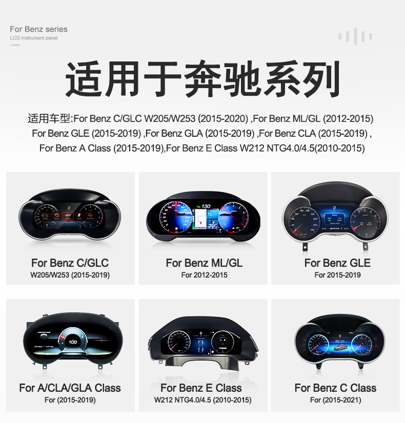 Suitable for Mercedes-Benz a Cla/Gla New Models, the Lcd Instrument Panel Supports Carplay, Android Auto, and Hicar