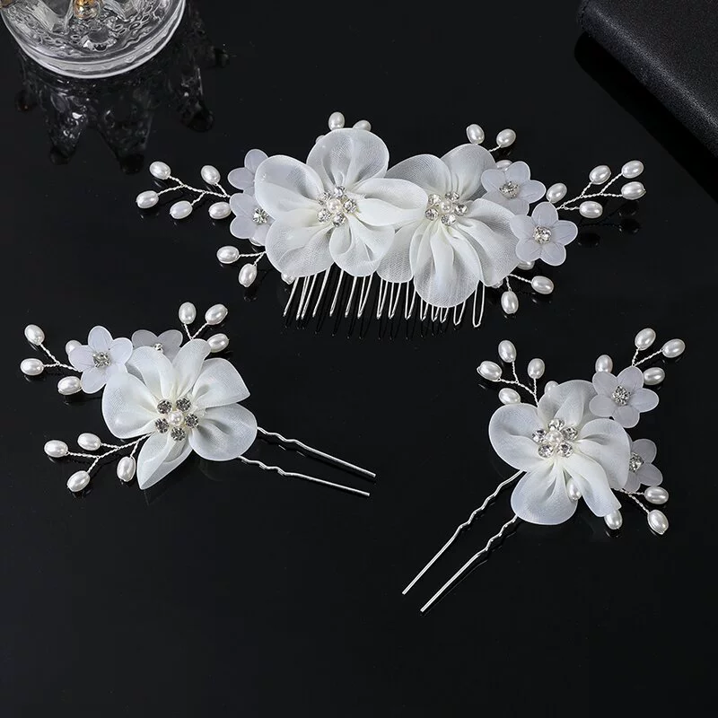 Новый белый цветок свадебное платье для волос с головным убором
