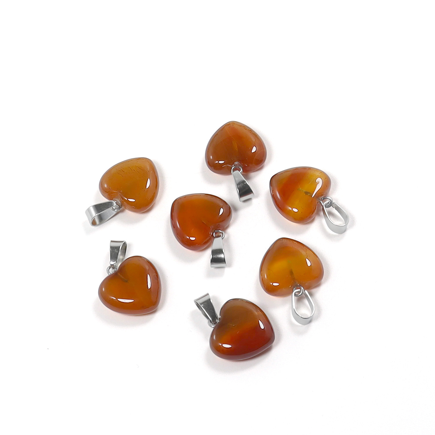 Transfronterizo Amazonas polvo de cristal caballo colgante 16mm pequeño corazón de melocotón regalo de día de San Valentín colgante de gemas naturales en forma de corazón