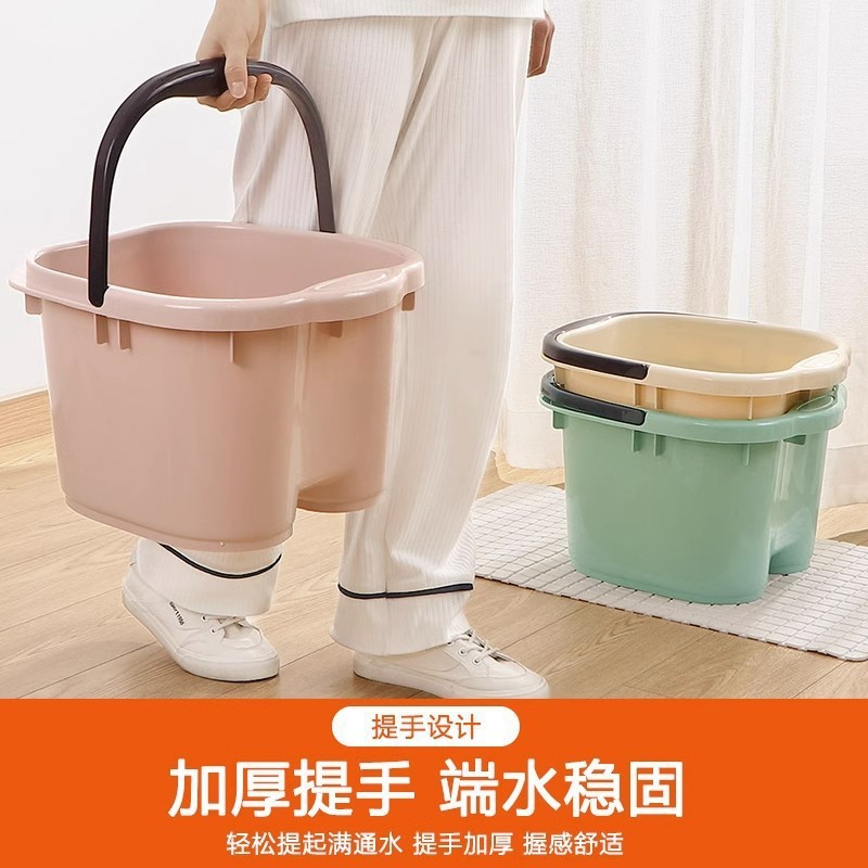 泡脚桶家用过小腿塑料洗脚盆宿舍养生按摩加厚深足浴桶过膝大深桶|undefined