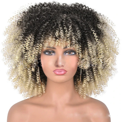 Amazon's new product European and American cross-border wigs for women African small volume rose mesh explosive headgear chemical fiber high temperature wire wigs