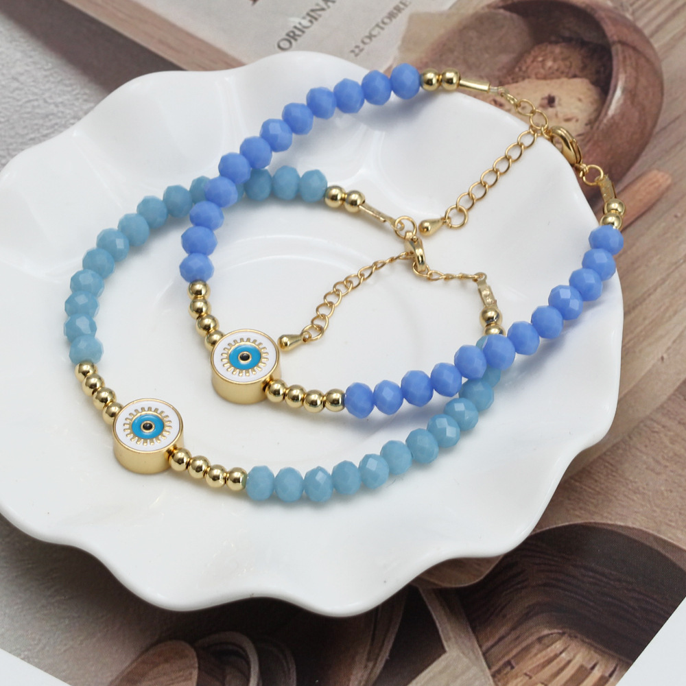 Cartoon Style Eye Copper Enamel Bracelets 1 Piece