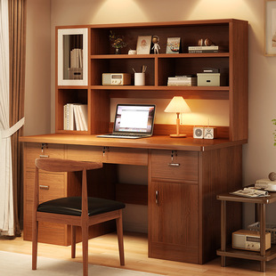 Desk and bookshelf integrated home computer desk desktop simple office desk and chair bedroom student writing table with bookcase