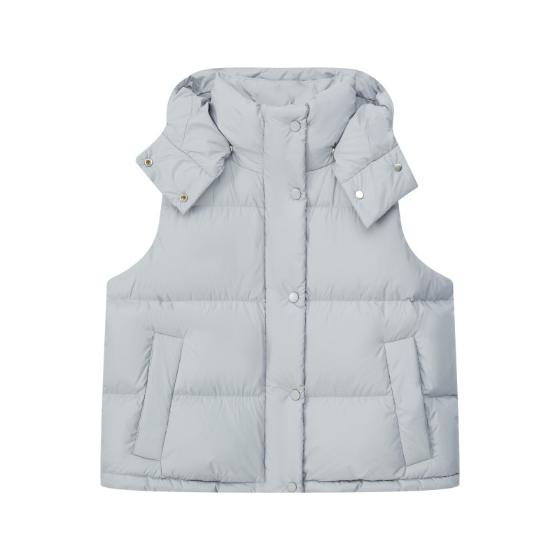[Samsung 95 Velvet] Lu's New Four-Compartment down Vest for Women, Autumn and Winter 95 Velvet Hooded down Vest for Women