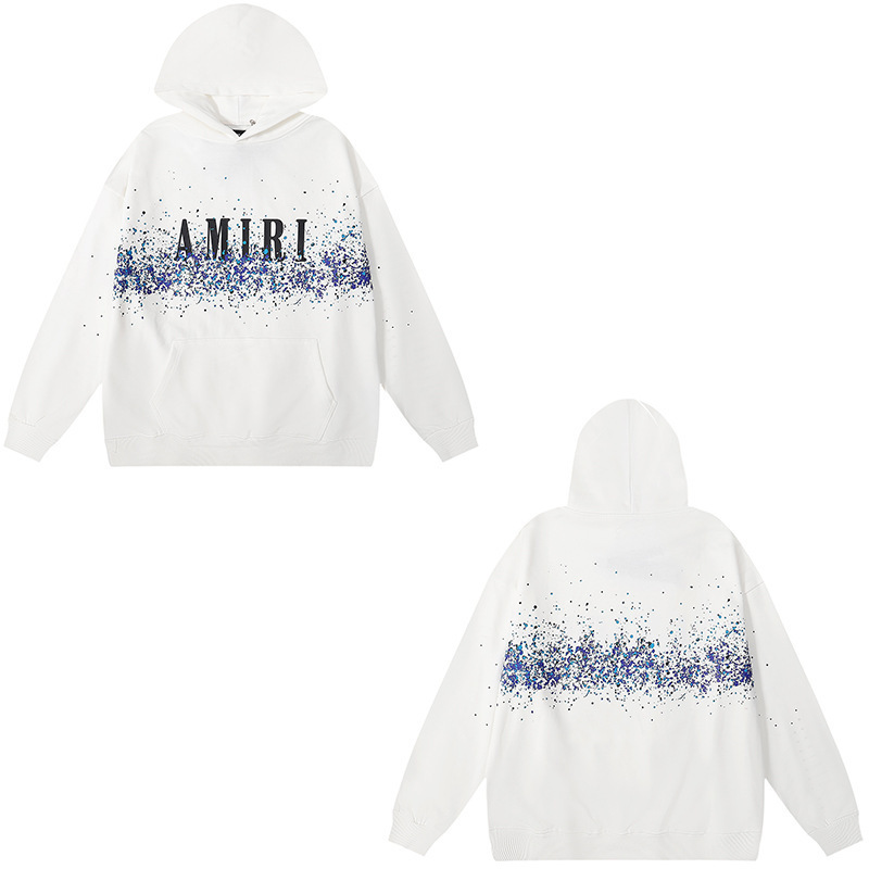 アメリカンストリート Amiri ニッチハイストリート男性と女性のカップルソリッドカラーコットンプリントプルオーバースウェットシャツレトロパーカー|undefined