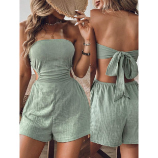 N 31364 Waist Hollow Jumpsuit ���U�����e�B�wѝ�羳���Q��