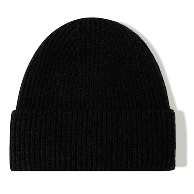 欧米の秋冬の冷たい帽子wool beanieの大きい頭の周りは厚い男女の帽子の純粋なウールのニットの帽子の越境の現物を覆います。|undefined
