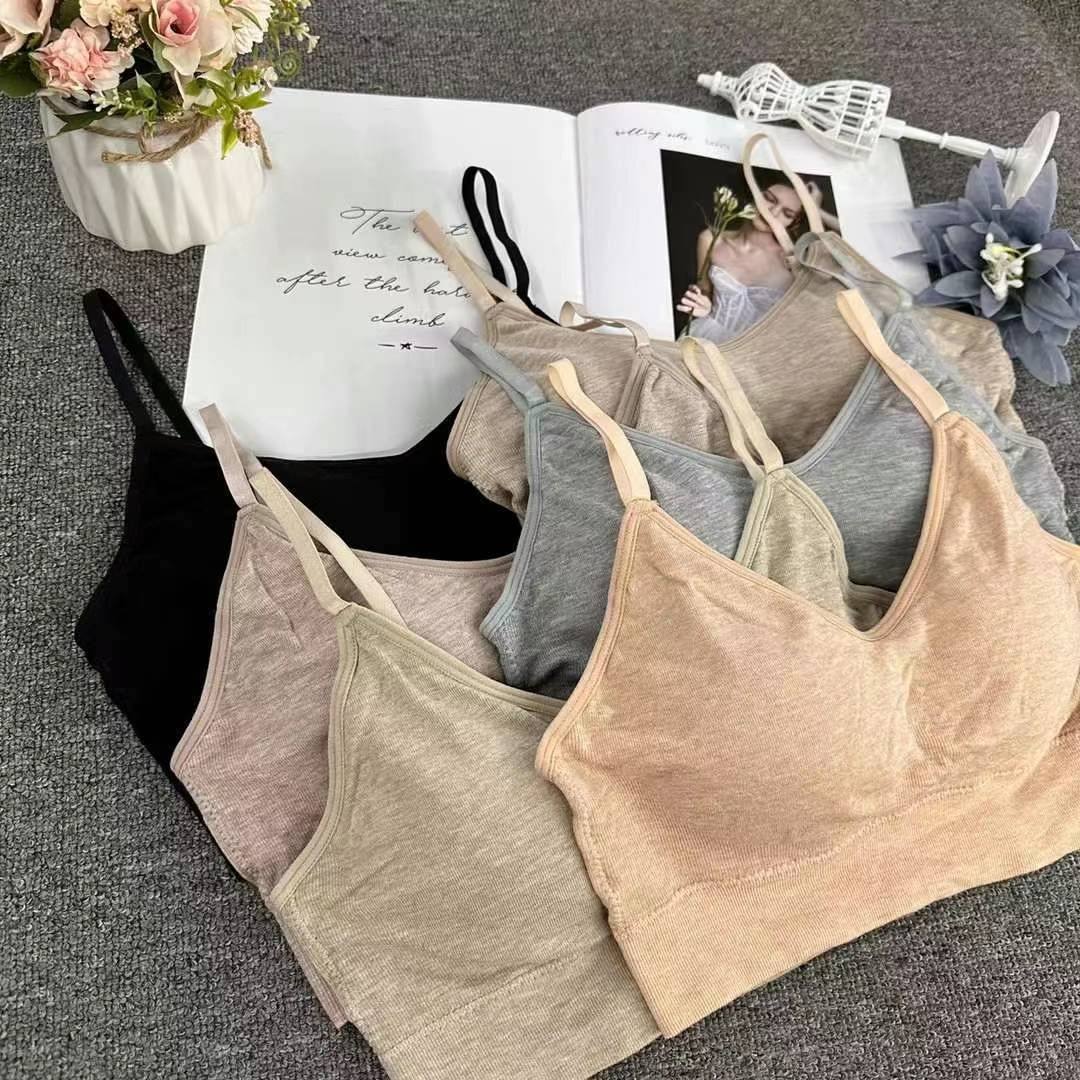 Nueva taza fija sin costuras hermosa espalda sin anillo de acero ropa interior chaleco chaleco cómodo ropa interior damas base sostén al por mayor