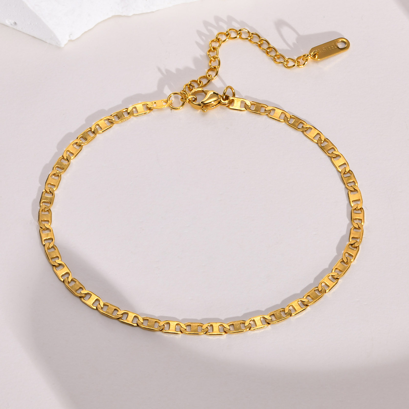 Fashion Solid Color Stainless Steel Plating Anklet display picture 2