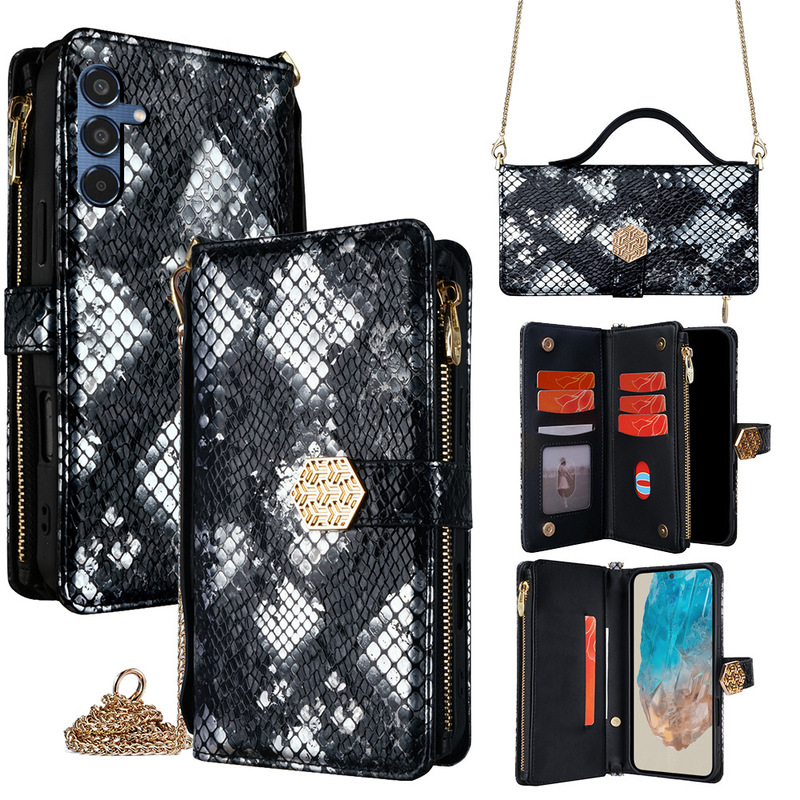 Suitable for Samsung F06 Mobile Phone Leather Case Crossbody Sumsung Galaxy M35 Flip Cover M53 Satchel Mobile Phone Case