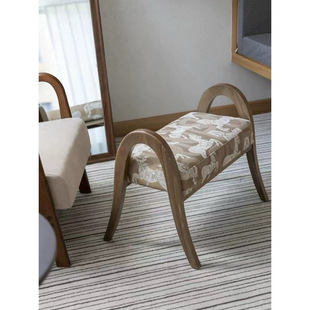 Royal Horse Embroidery Shoe Changing Stool Multi-use Solid Wood Bed Tail Add Seat Study Pedal Door Shoe Changing Stool