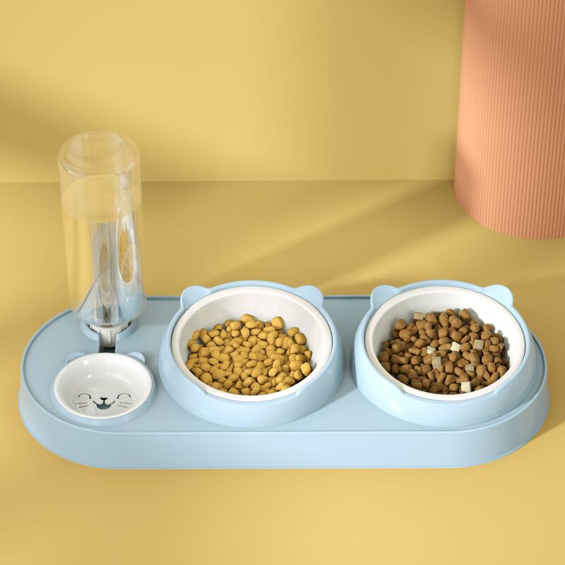 Pet Bowl, Double Bowl, Cervical Vertebra Protection, Automatic Drinking Bowl, Anti-Knock over Food Bowl, Dog and Cat Water Bowl, Pet Supplies Pet Bowl, Double Bowl, Cervical Vertebra Protection, Automatic Drinking Bowl, Anti-Knock over Food Bowl, Dog and Cat Water Bowl, Pet Supplies
