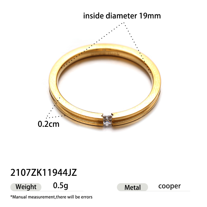 Anillo de acero inoxidable de oro de 18 quilates, diseño de nicho femenino, joyería de moda para mujeres, anillo de acero de titanio universal