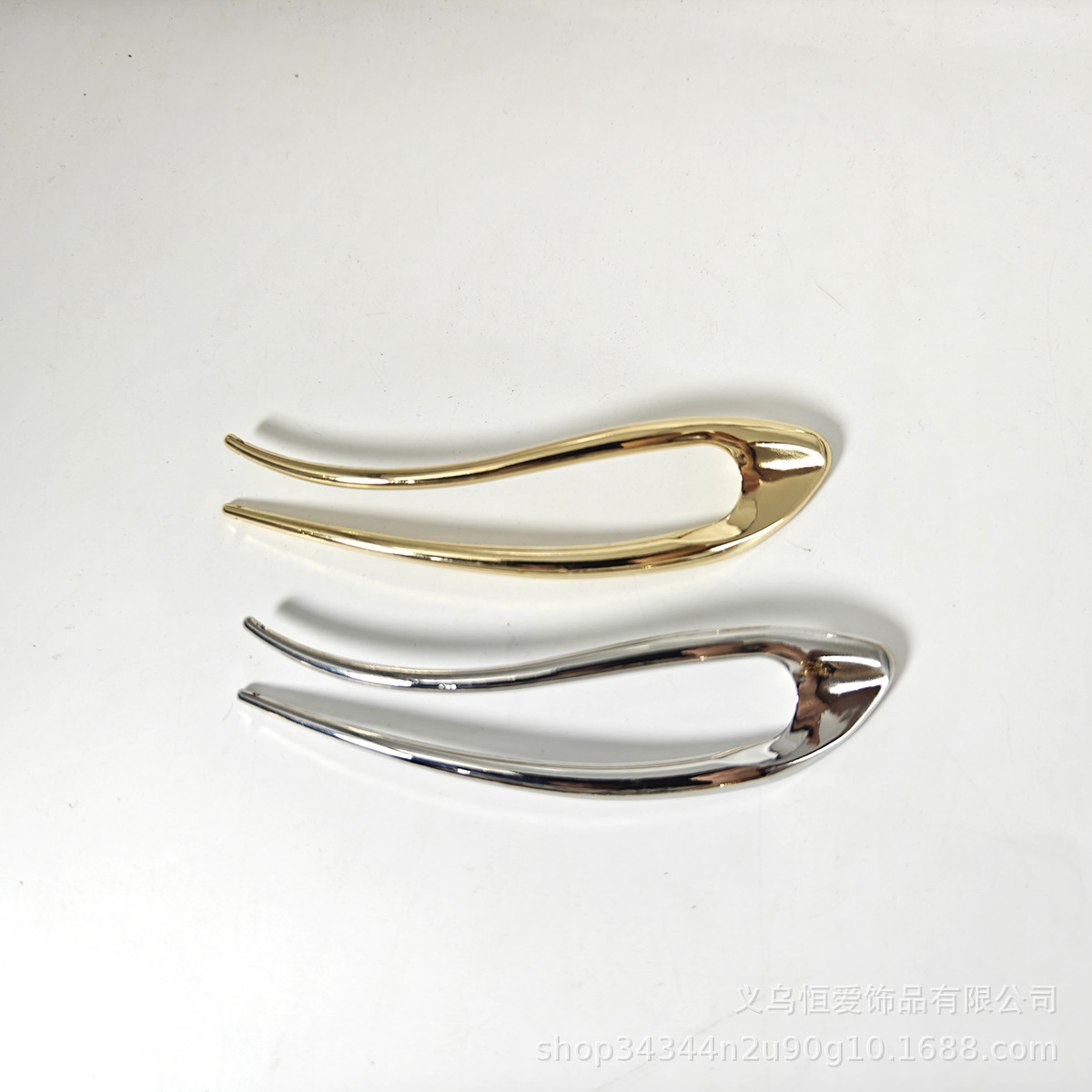 Europa y los Estados Unidos en forma de U pinzas de cabello transfronterizas oro plata aleación de pinzas de cabello horquilla de cabeza detrás de la moda bola pinzas de cabello