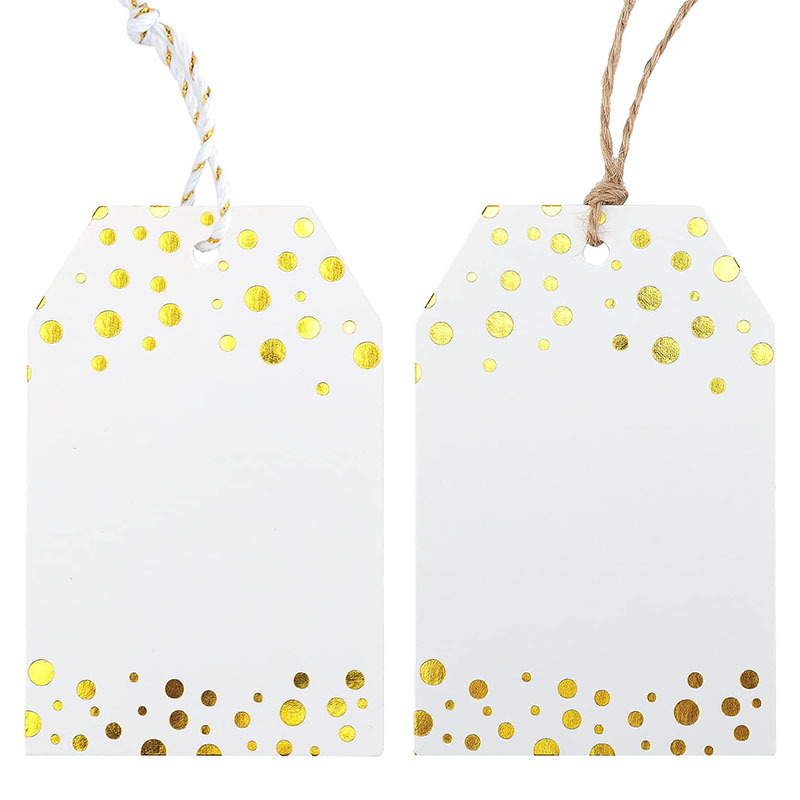 亚马逊现货烫金波点礼品标签Gift Tag圣诞节婚礼礼品包装吊牌挂饰