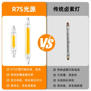 厂家直供3W5W玻璃灯管COB光源 标准R7S78接口足功率LED光源定制