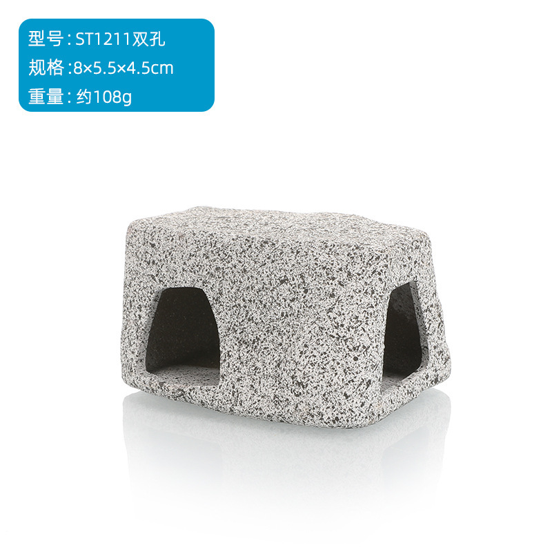 Suministros para mascotas Acuario Tanque de peces Decoración de paisajismo Tanque de barro de arena púrpura Casa de camarones Cichlid Tanque de refugio Tanque de cría Casa de peces