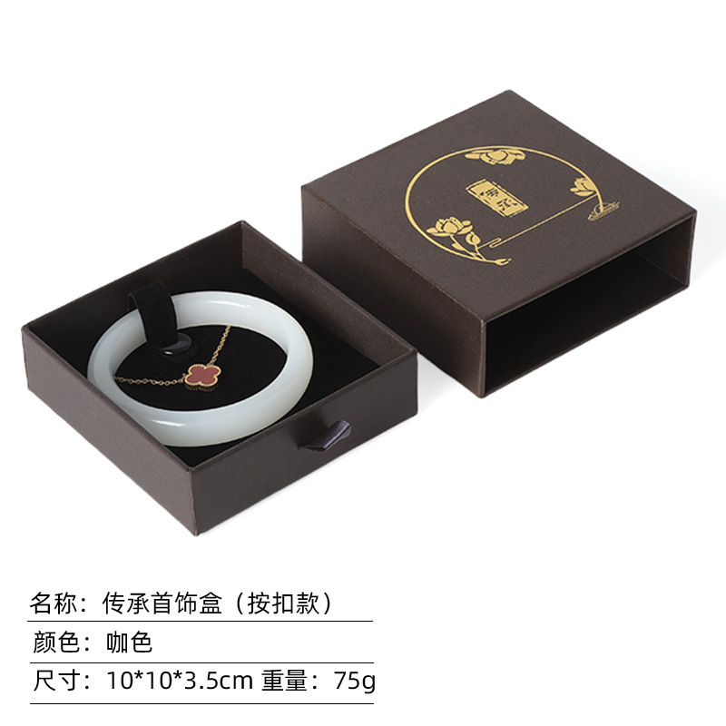 新款特价流苏传承抽屉盒古风唐卡翡翠手镯包装盒三件套首饰包装盒|undefined