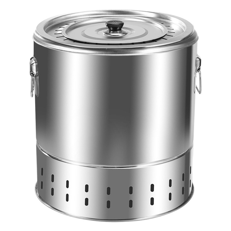 Zibo barbacoa de acero inoxidable al aire libre estofado horno en forma de cilindro hogar libre de humo colgando horno engrosado multifunción barbacoa horno