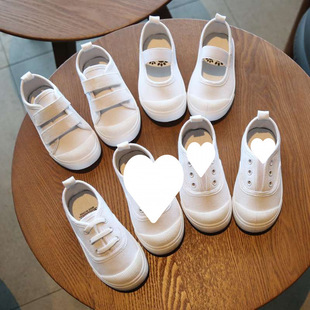Spring and Autumn New Children's Canvas Shoes Soft Sole Campus White Shoes Kindergarten Indoor Shoes Student Shoes Casual Children's Shoes
