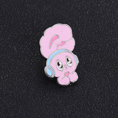 Custom cartoon metal badge with cute rabbit baked enamel process zinc alloy brooch school badge made to order