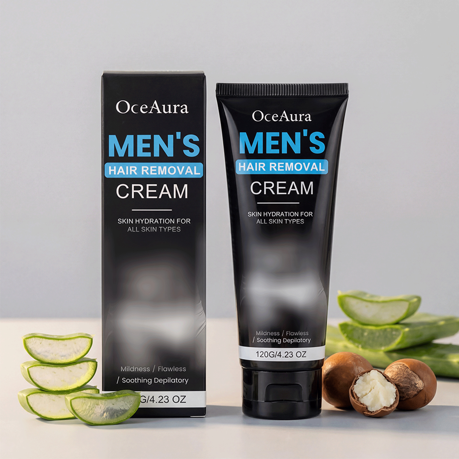 Oceaura Men's Gentle Hair Removal Cream Gentle Care Hair Removal Cleansing Body Smooth Refreshing Hair Removal Cream