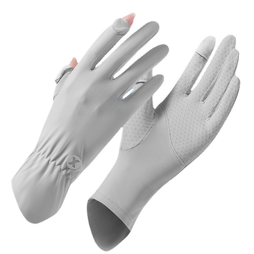 Ladies Sun Protection Gloves for Outdoor Cycling, UV Blocking, Thin Summer Ice Silk Style Touch Screen Sun Protection Gloves