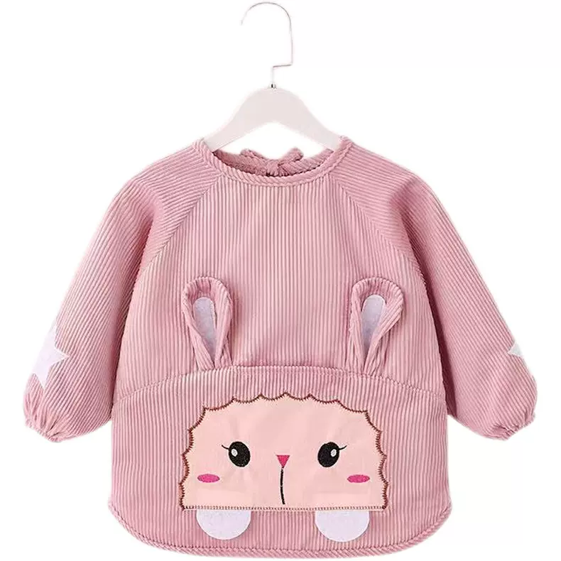 宝宝罩衣秋冬防脏婴儿吃饭围裙反穿衣男女儿童水晶护衣