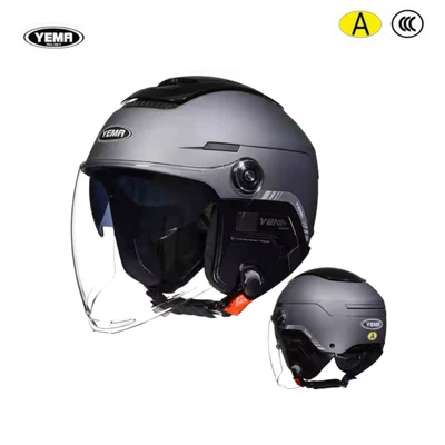 Motorcycle Safety Supplies — 3C Certified Ym370S Dual-Mirror Half - titanium-gray-long-tea