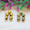 Accessory handmade, golden acrylic beads, 12mm, wholesale