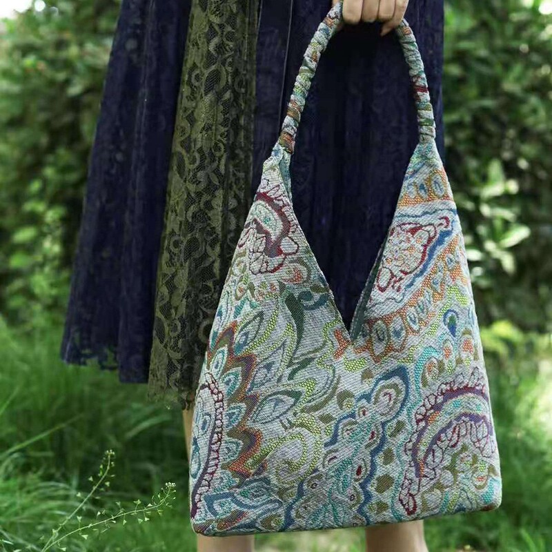 Armpit Bag, Retro Handmade Bag, Chinese Style Women's Bag, Linen Shoulder Handbag, Ethnic Characteristics, Niche Design, Embroidery