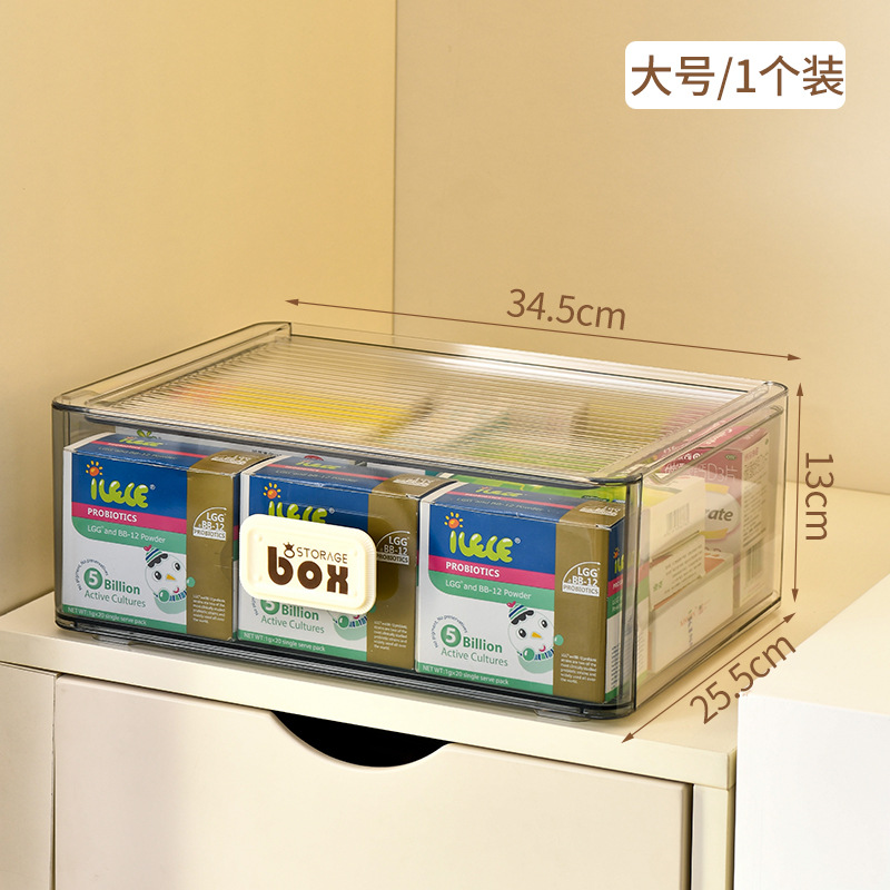 Caja de almacenamiento de medicamentos de tipo cajón transparente de gran tamaño para el hogar, caja de primeros auxilios a prueba de polvo apilada image 9