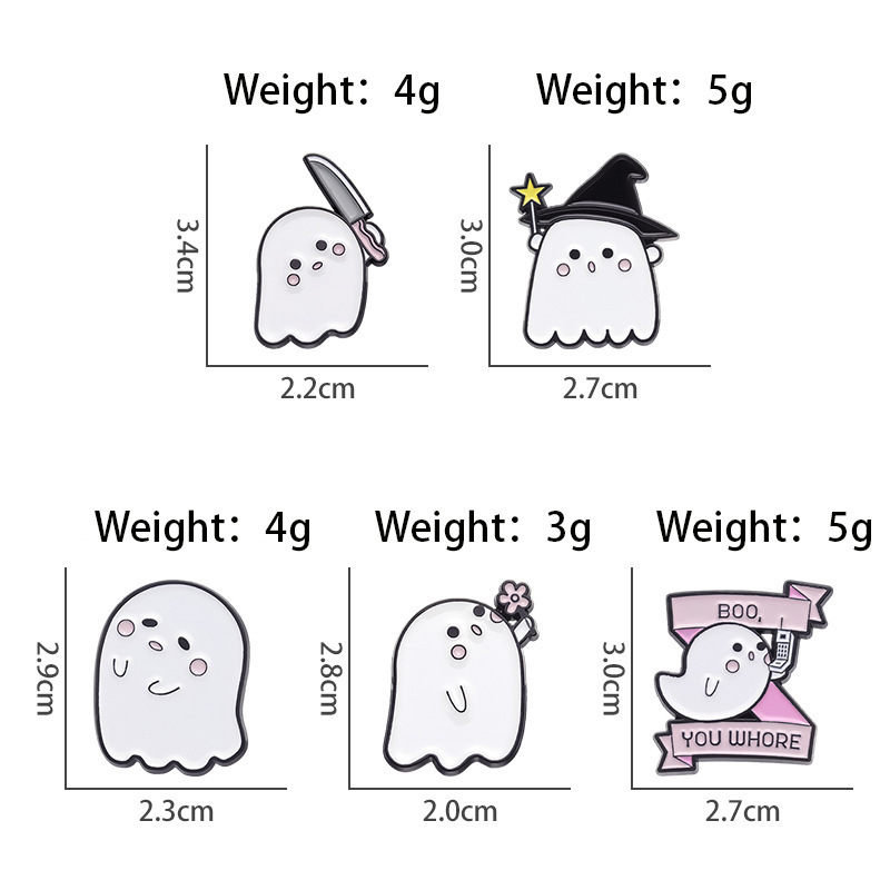 クロスボーダー小さなゴーストかわいいブローチクリエイティブハロウィンシリーズかわいいゴースト合金バッジアクセサリー卸売|undefined
