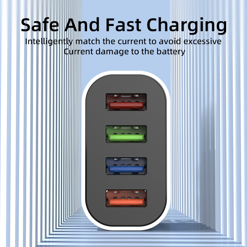 4USB Multiport 5V2.4A Cap de încărcare rapidă mobil Încărcător de călătorie standard_voghion.com