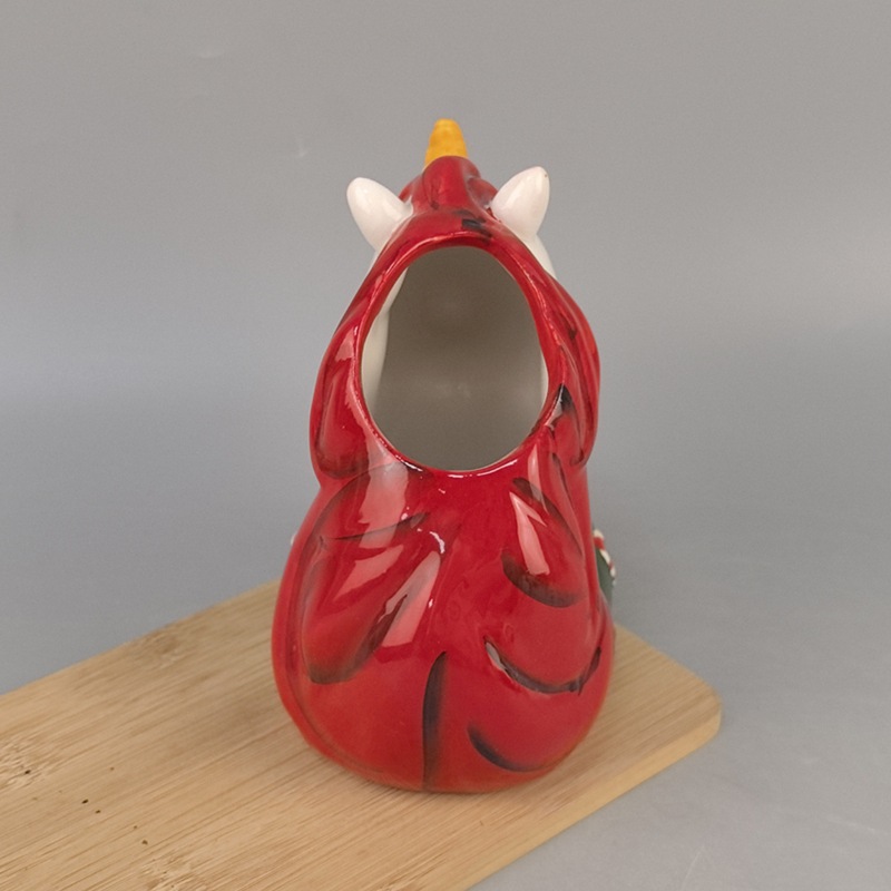 Navidad pintada a mano transfronteriza cerámica unicornio encantador jarrón de escritorio creativo de artesanía