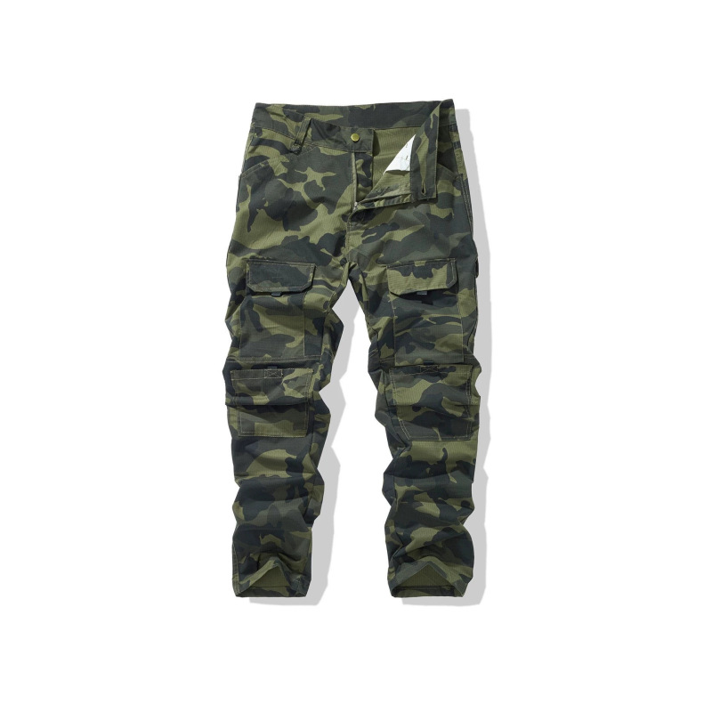 Amazon Independent Site Workwear Cargo Pants Multi-Pocket Loose Straight Casual Pants Outdoor Camouflage Pants Men's Thin Style