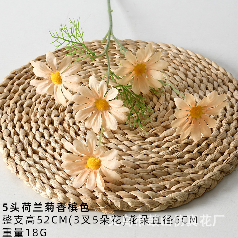 5-cabeza simulación crisantemo holandés Margarita crisantemo persa hogar boda fotografía accesorios decoración flor artificial fábrica al por mayor