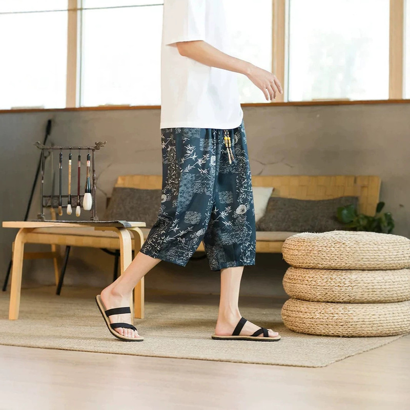 2026 New Printed Plus-Size Men's Summer New Chinese-Style Casual Shorts Thin Over-The-Knee Beach Pants 2026 New Printed Plus-Size Men's Summer New Chinese-Style Casual Shorts Thin Over-The-Knee Beach Pants