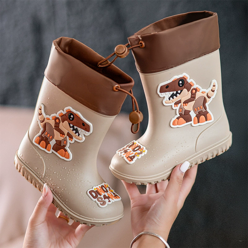 Детские резиновые сапоги для мальчиков и девочек, нескользящие легкие резиновые сапоги, детская водонепроницаемая детская резиновая обувь на шнурке, милые дети с героями мультфильмов