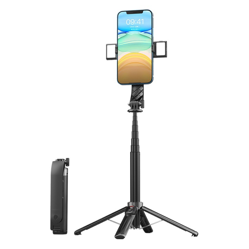 P07 Palo de selfie Bluetooth de segunda generación con función antivibración, soporte extensible de cuatro esquinas, soporte portátil para teléfono con función antivibración para transmisión en vivo.